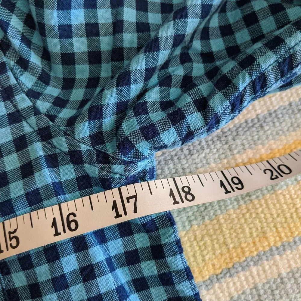 *Boy's Children's Place Blue Plaid Button up Large